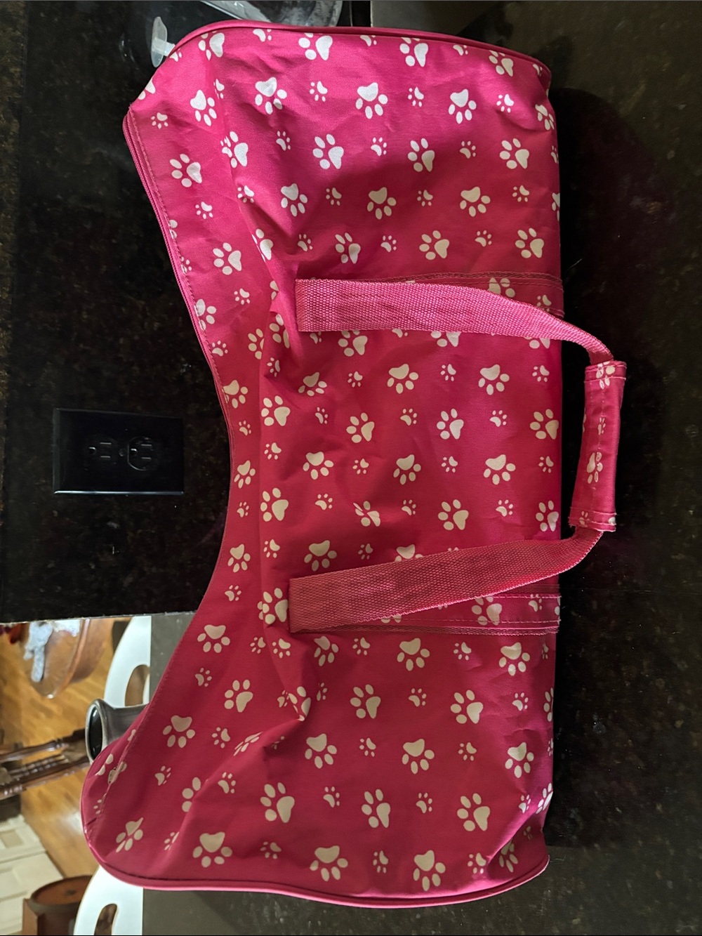 Pink Paw Print Duffle Bag